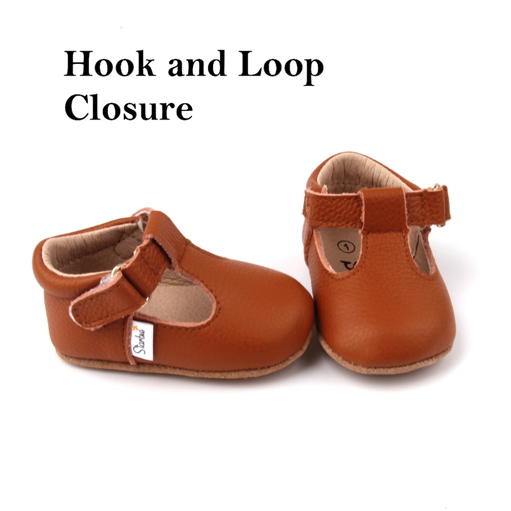 Brown Baby Shoes Hook and Loop toddler shoes baby  Baby Mary Janes